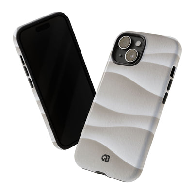 White Tough Phone Case for iPhone - Arctic Flow Ridges