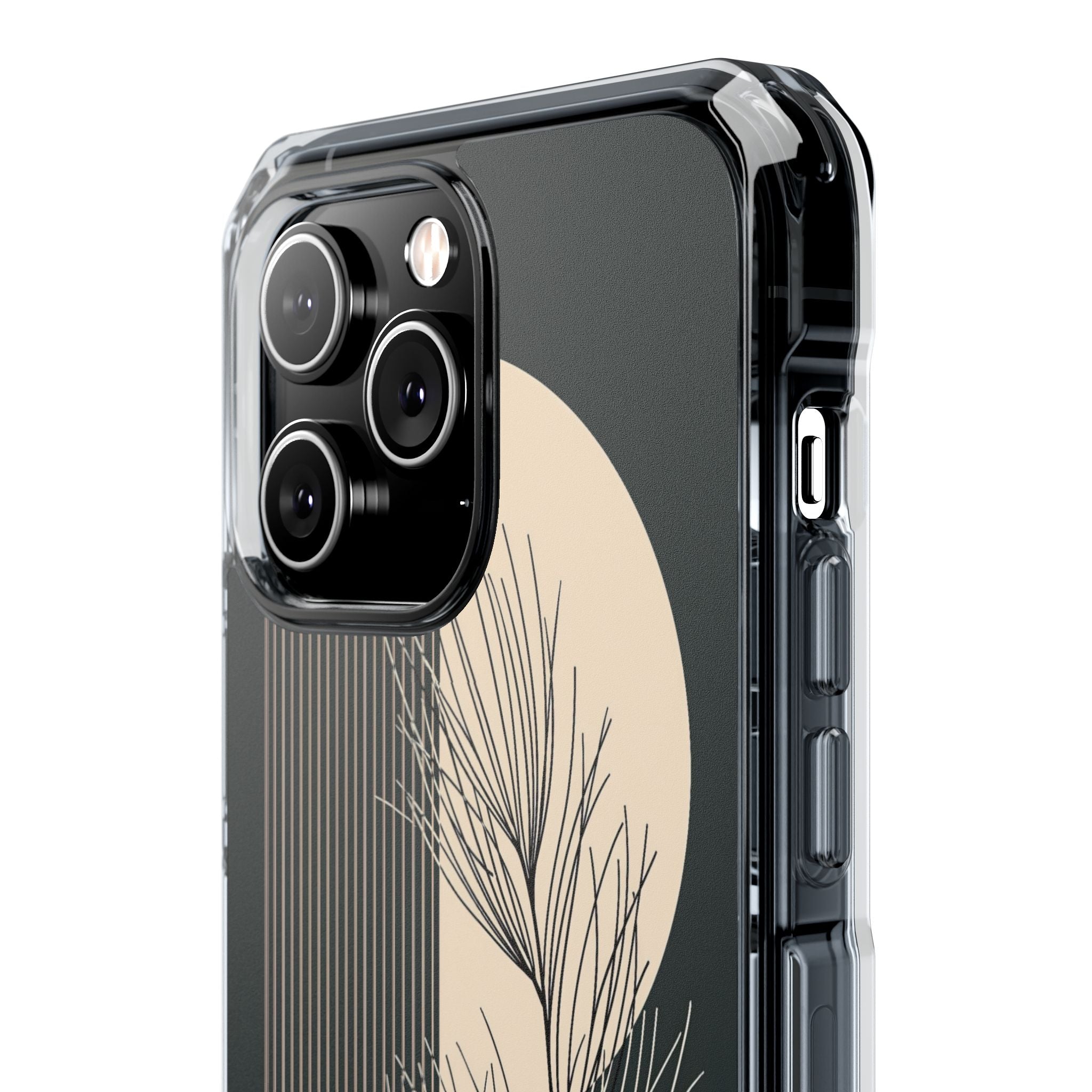 Black Impact MagSafe Phone Case for iPhone - Obsidian Sand Willow