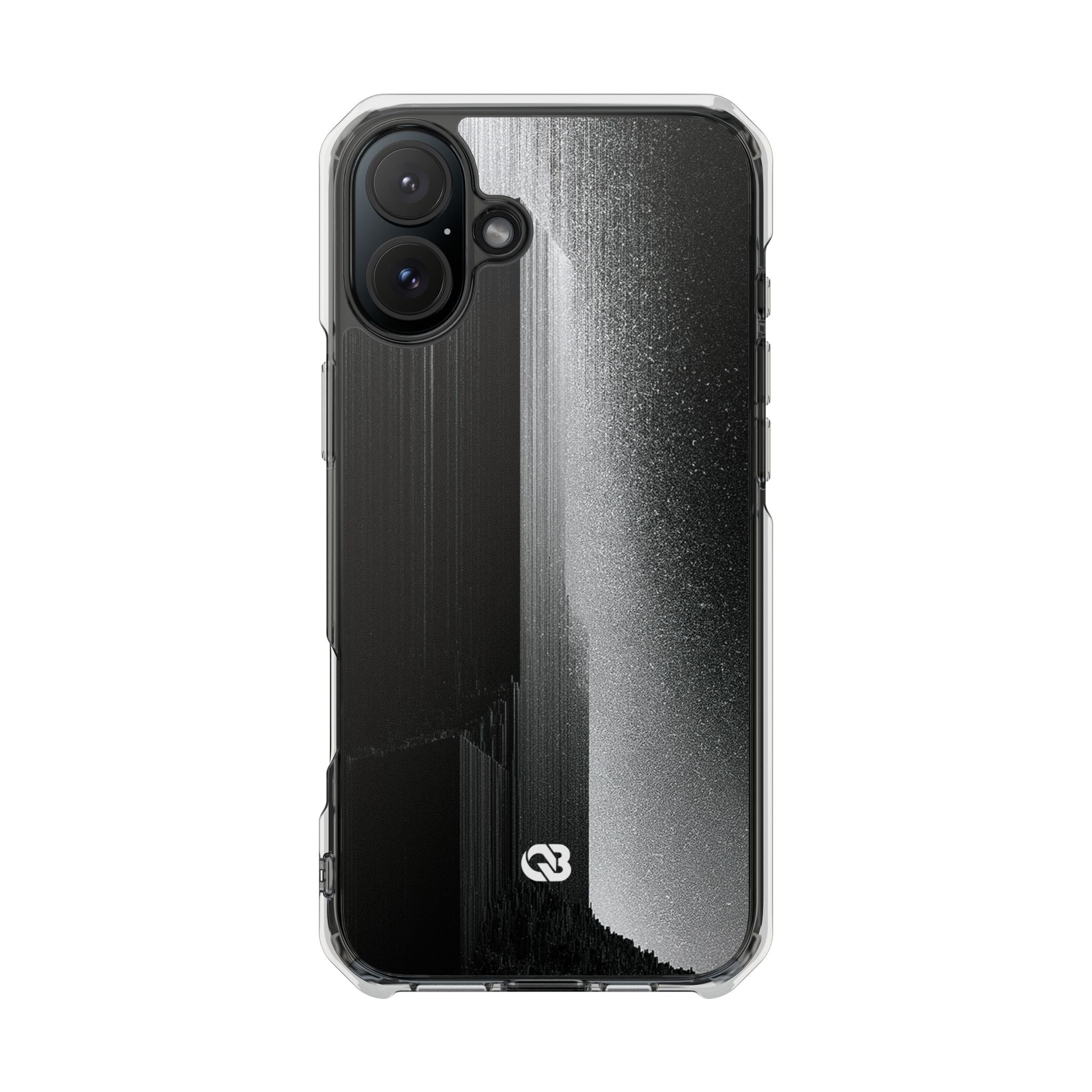 Black Impact MagSafe Phone Case for iPhone - Brutalist Pixel Monolith