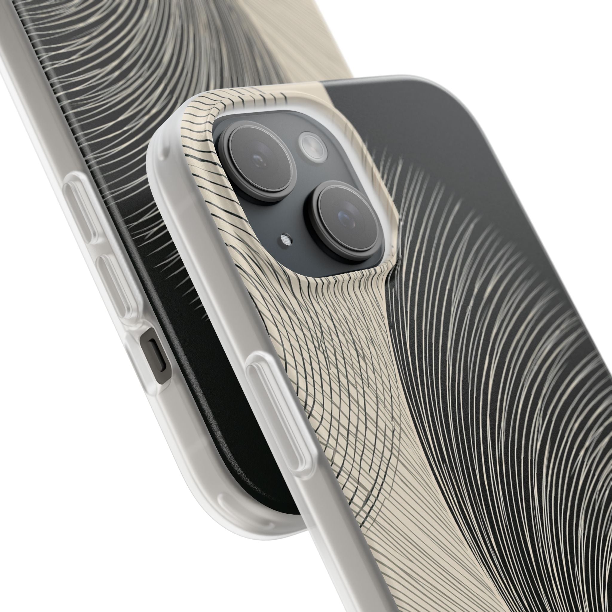 Beige Lite Phone Case for iPhone - Obsidian Cream Plume