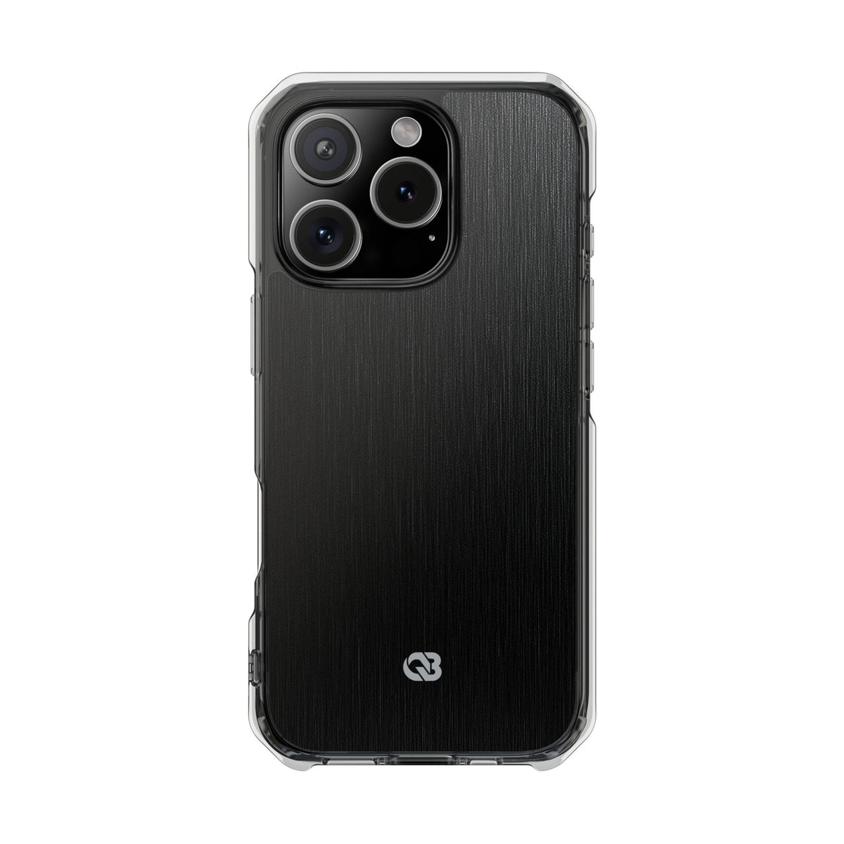 Obsidian Brushed Steel · Clear Impact Magnetic Phone Case for iPhone ·  Black