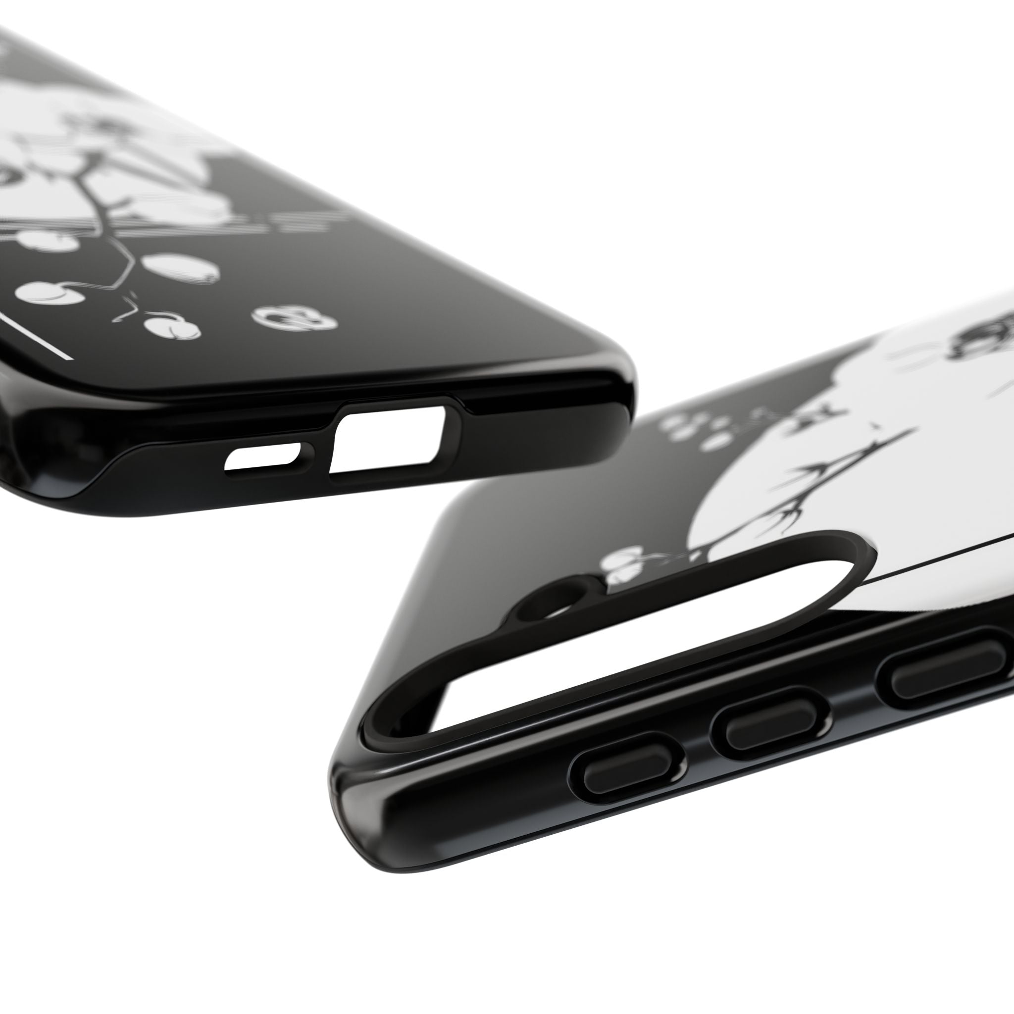 Black Tough Phone Case for Samsung - Lunar Orchid Grid