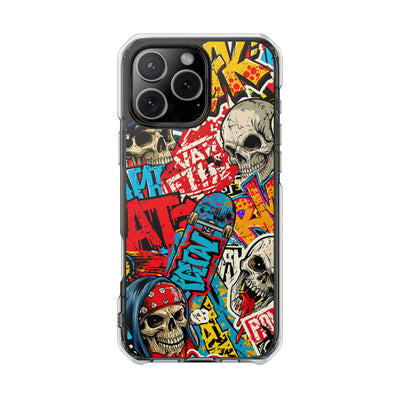 Skate Skull Riot · Clear Impact Magnetic Phone Case for iPhone · Red