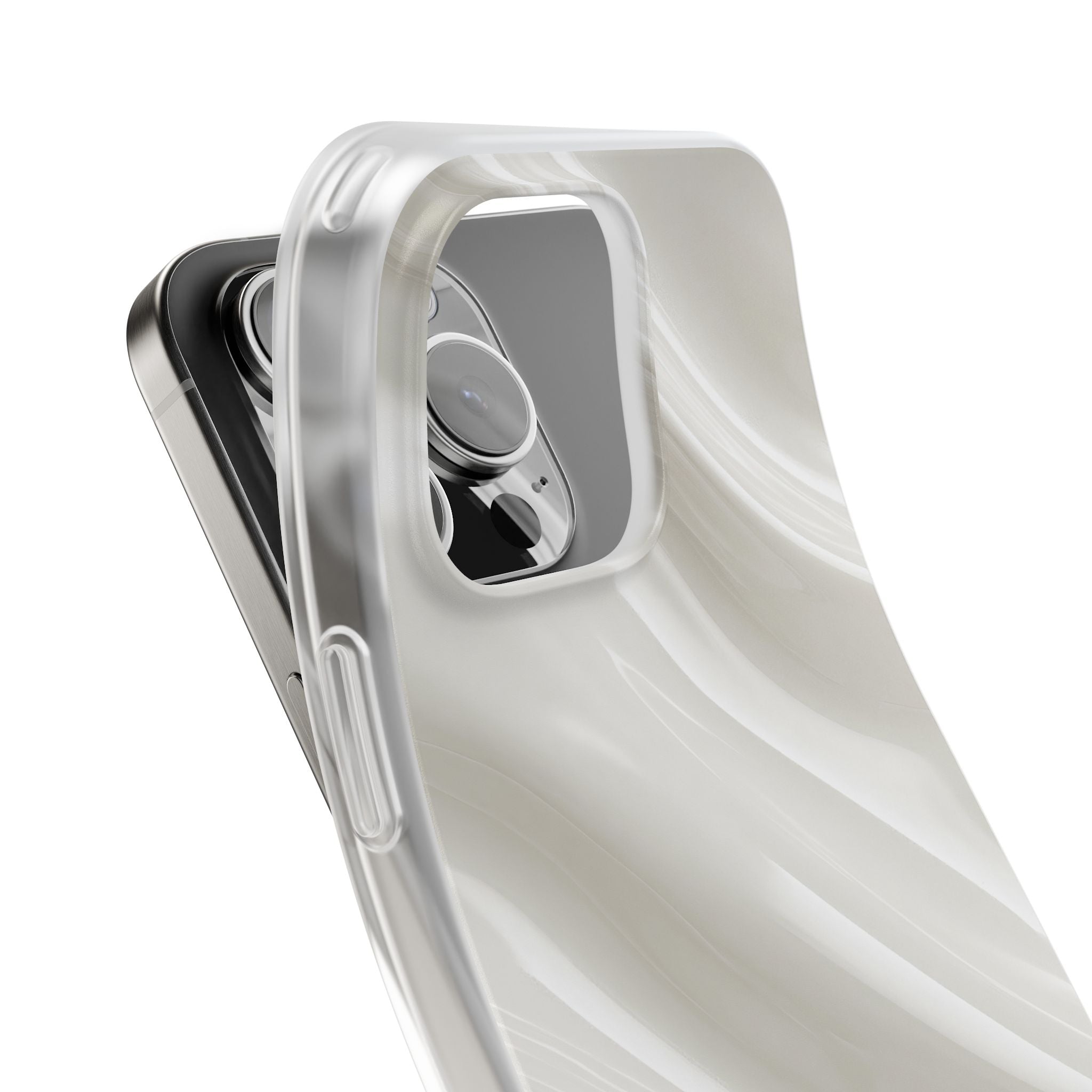 White Lite Phone Case for iPhone - Polished Ivory Wave