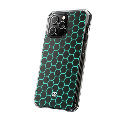 Neon Hex Spectrum · Clear Impact Magnetic Phone Case for iPhone · Teal