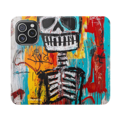 Neon Skull Chaos - iPhone 15 Pro Case - Wallet