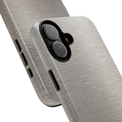 Brushed Silver Alloy · Tough Phone Case for iPhone · Silver