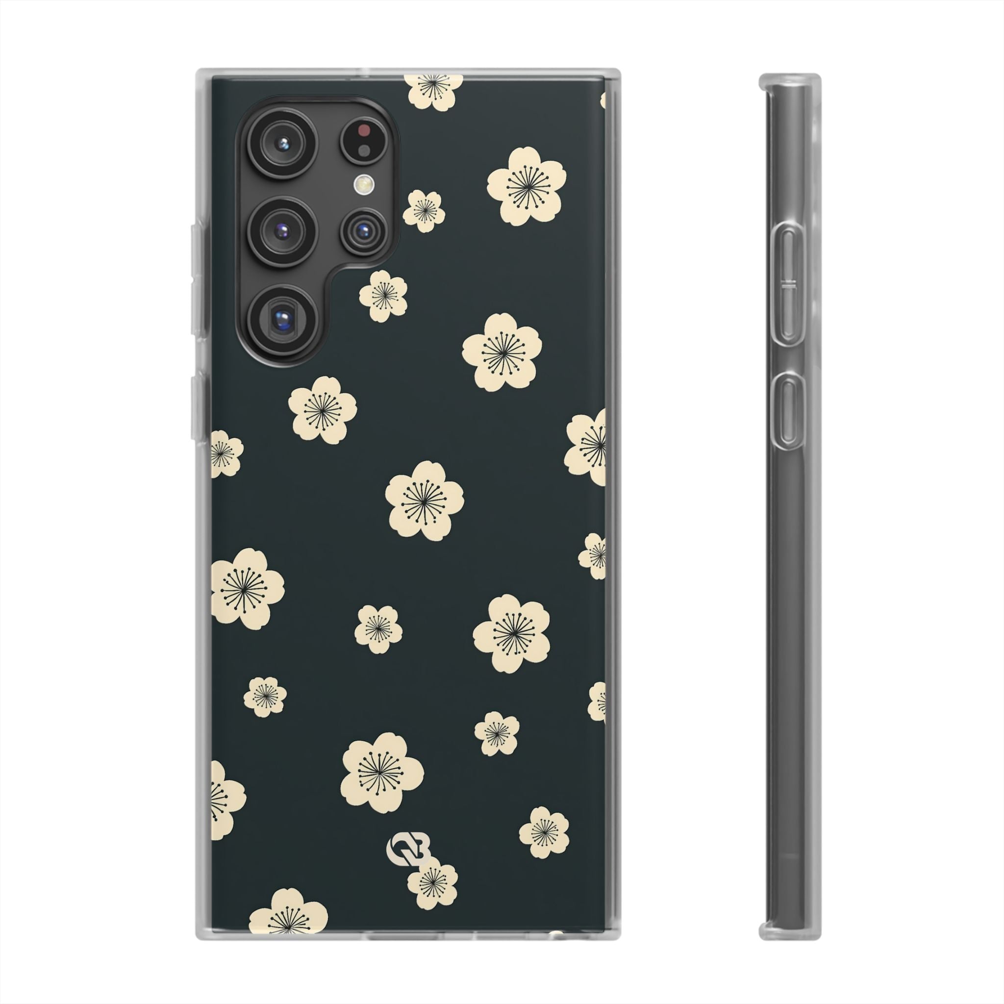 Teal Lite Phone Case for Samsung - Obsidian Cream Petals