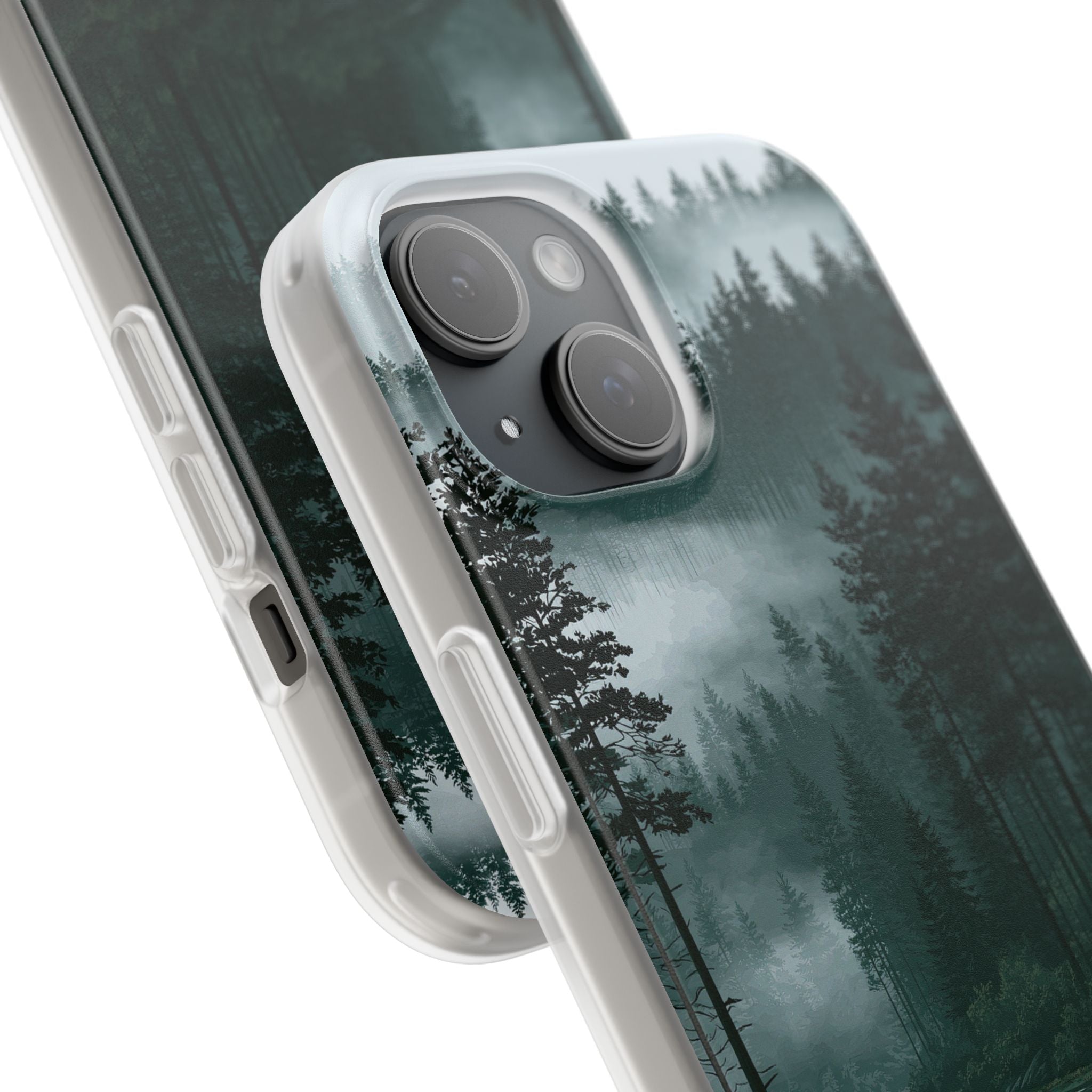 Green Lite Phone Case for iPhone - Misty Evergreen Mirror