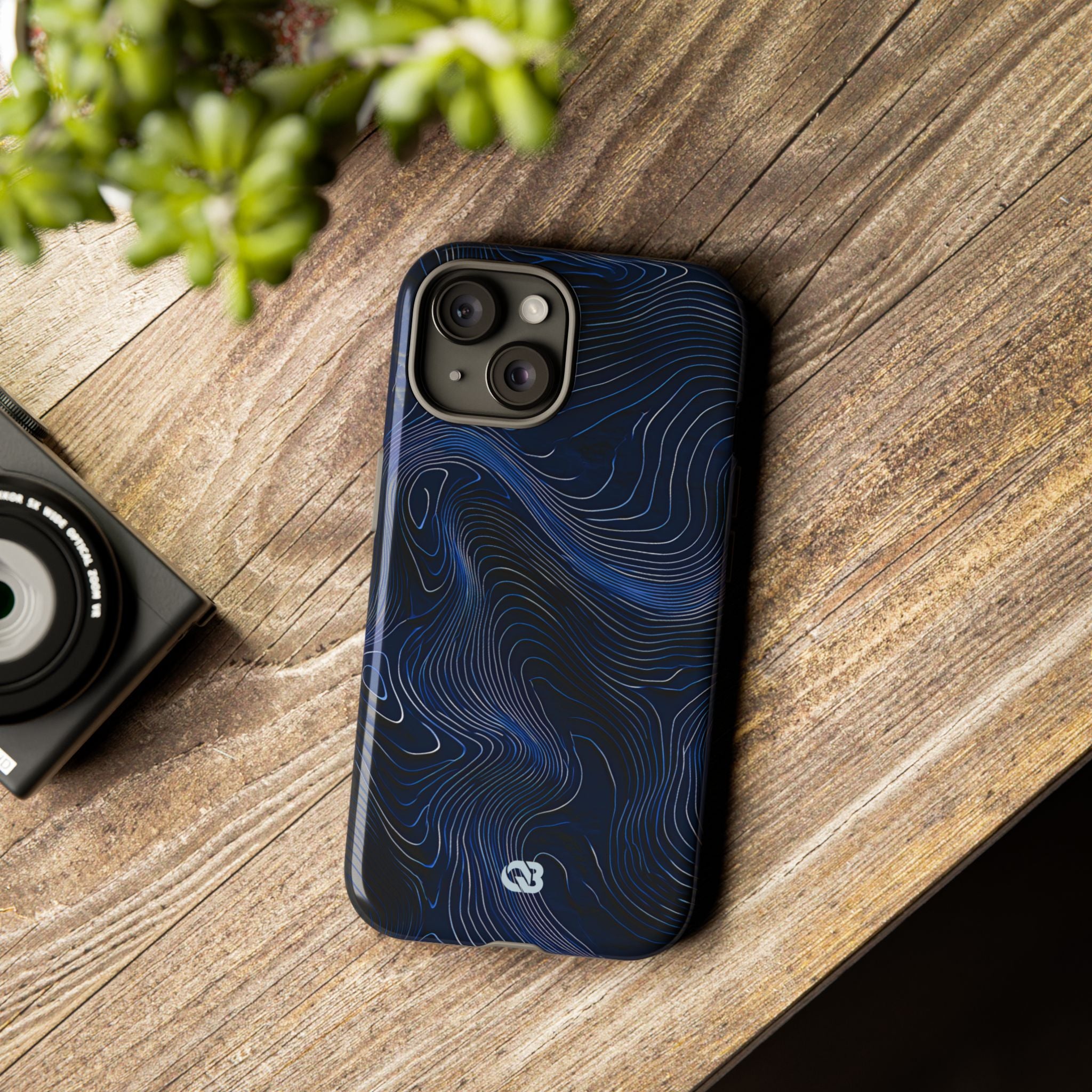 Blue Tough Phone Case for iPhone - Cobalt Contour Ridge