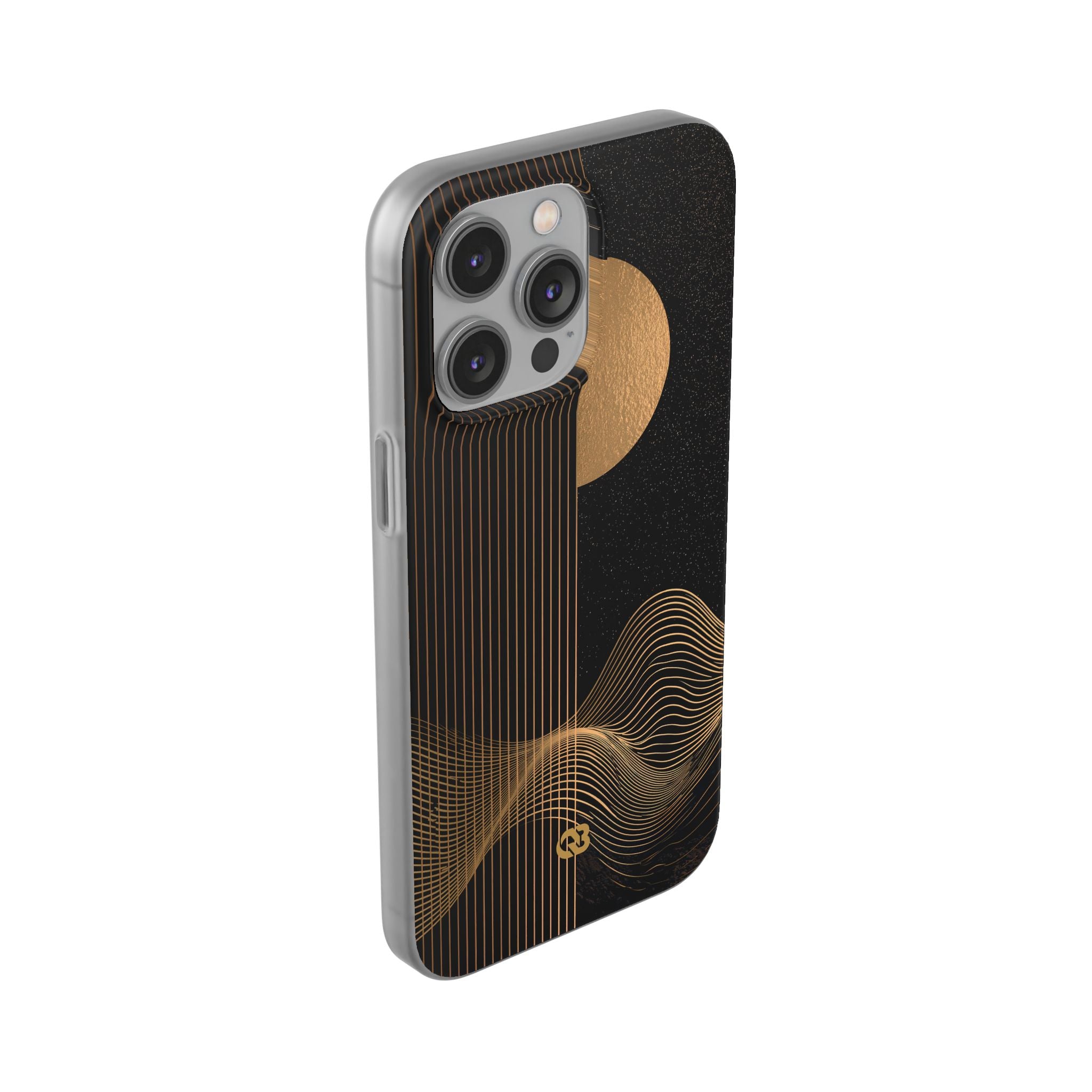 Gold Lite Phone Case for iPhone - Gilded Obsidian Dunes