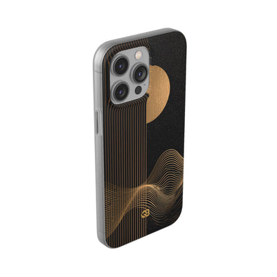 Gold Lite Phone Case for iPhone - Gilded Obsidian Dunes