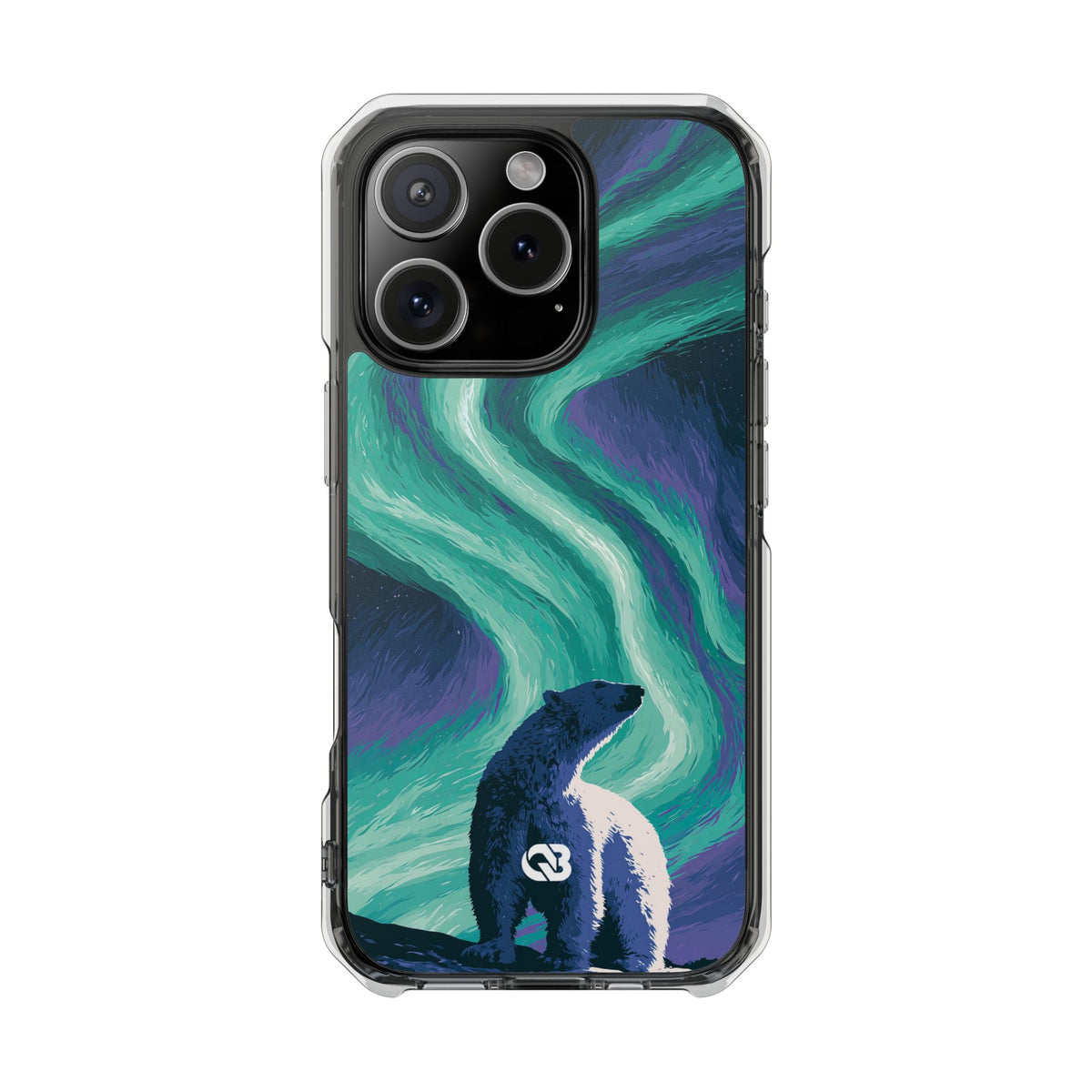 Arctic Aurora Bear · Clear Impact Magnetic Phone Case for iPhone · Teal