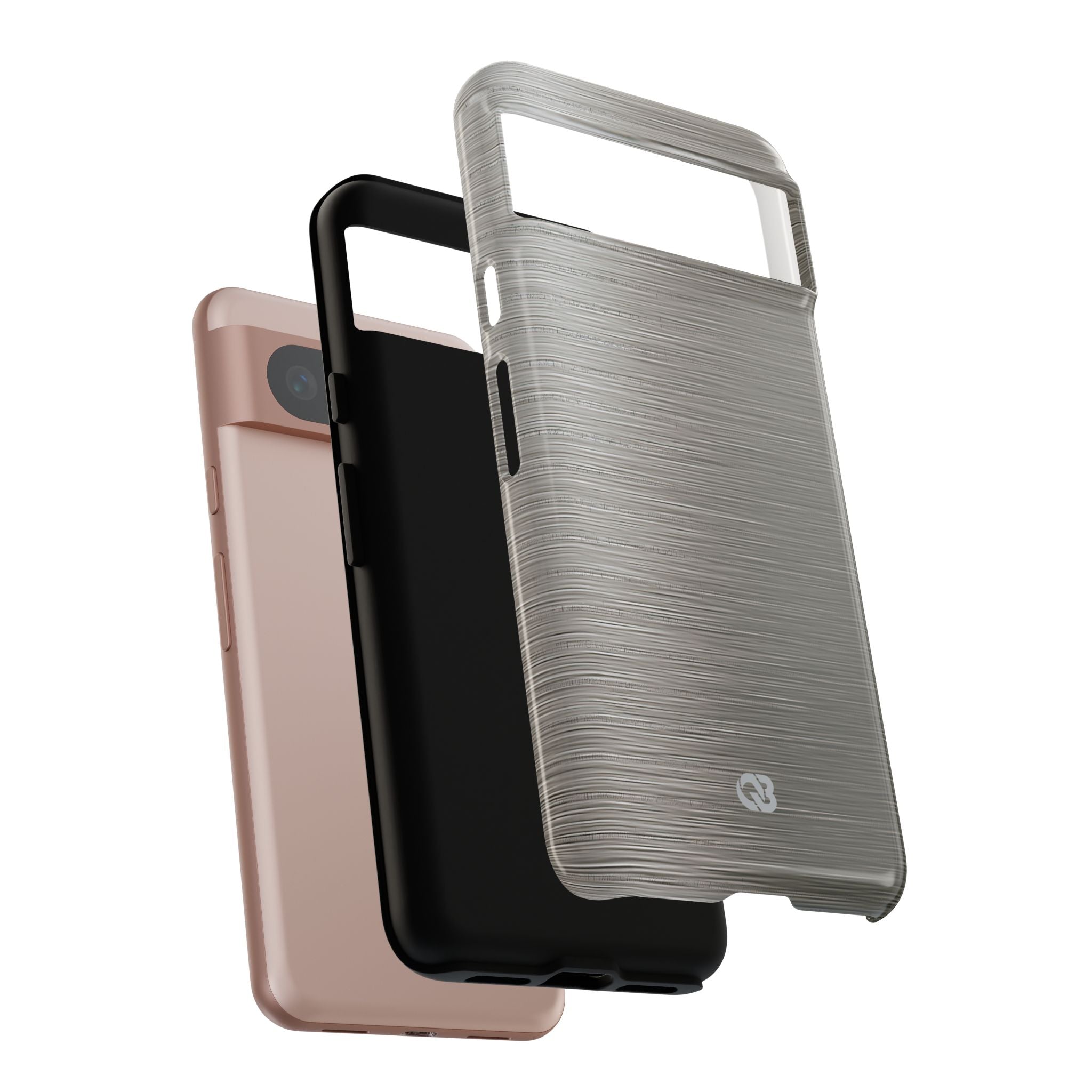 Grey Tough Phone Case for Google Pixel - Brushed Industrial Steel
