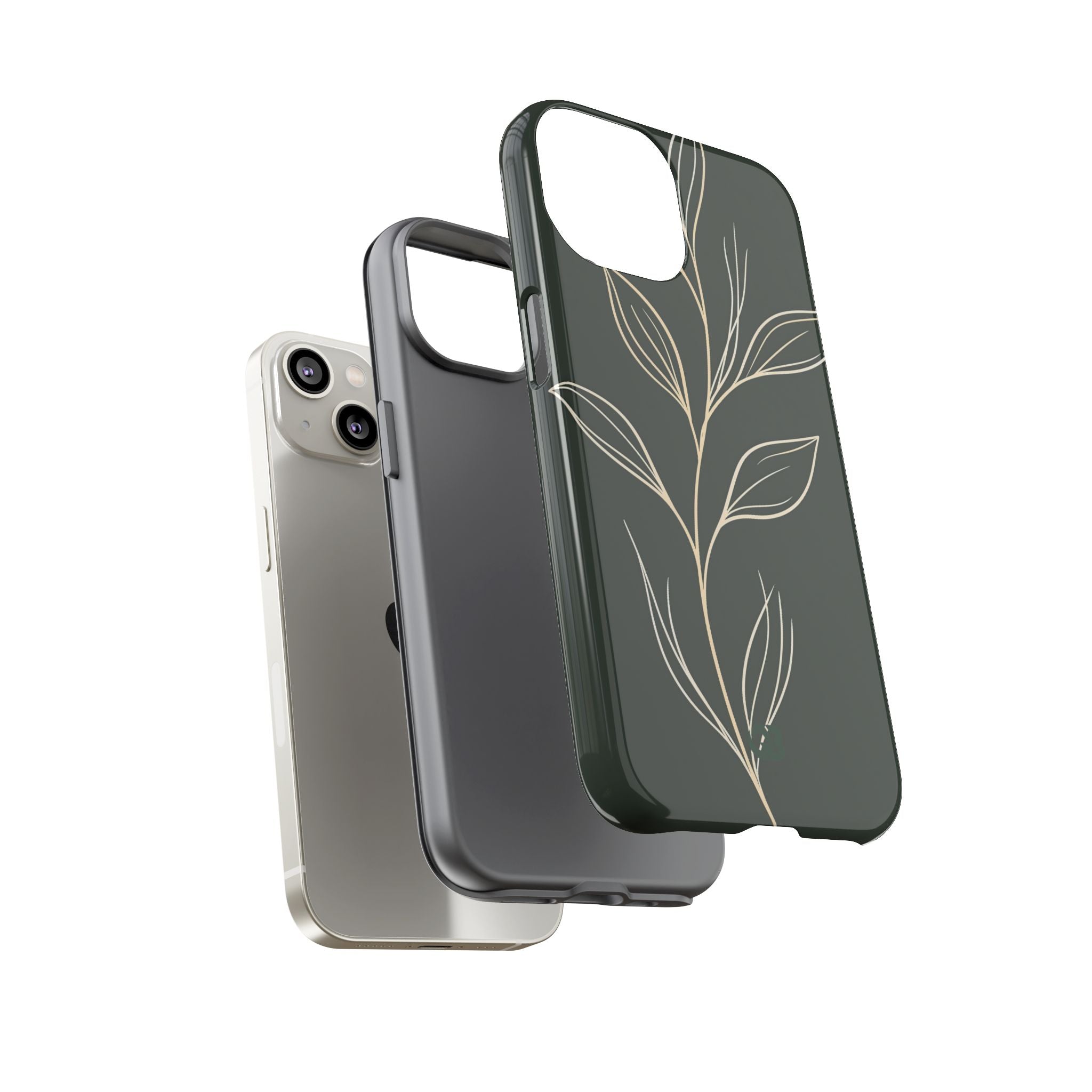 Green Tough Phone Case for iPhone - Deep Moss Willow