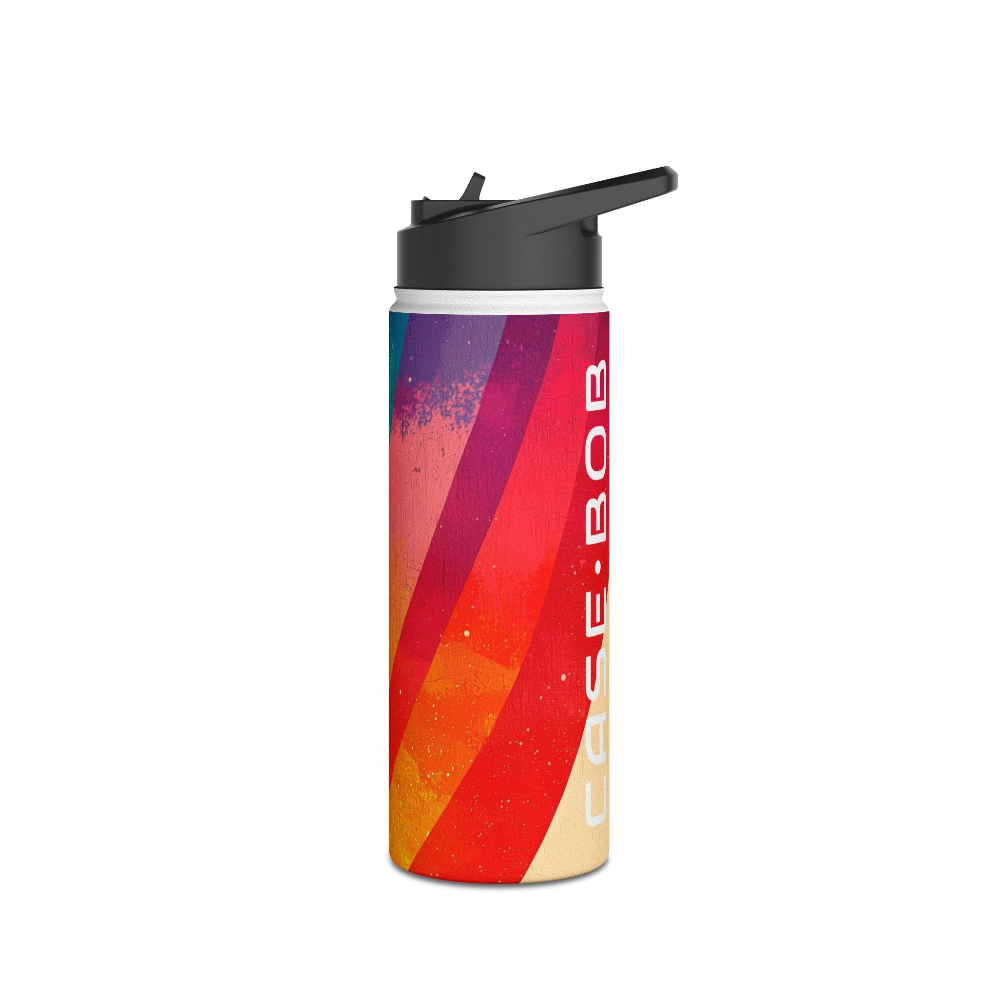 Curved Rainbow Breeze - Stainless Steel Water Bottle
