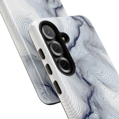 White Tough Phone Case for Samsung - Nordic Ridge Topo