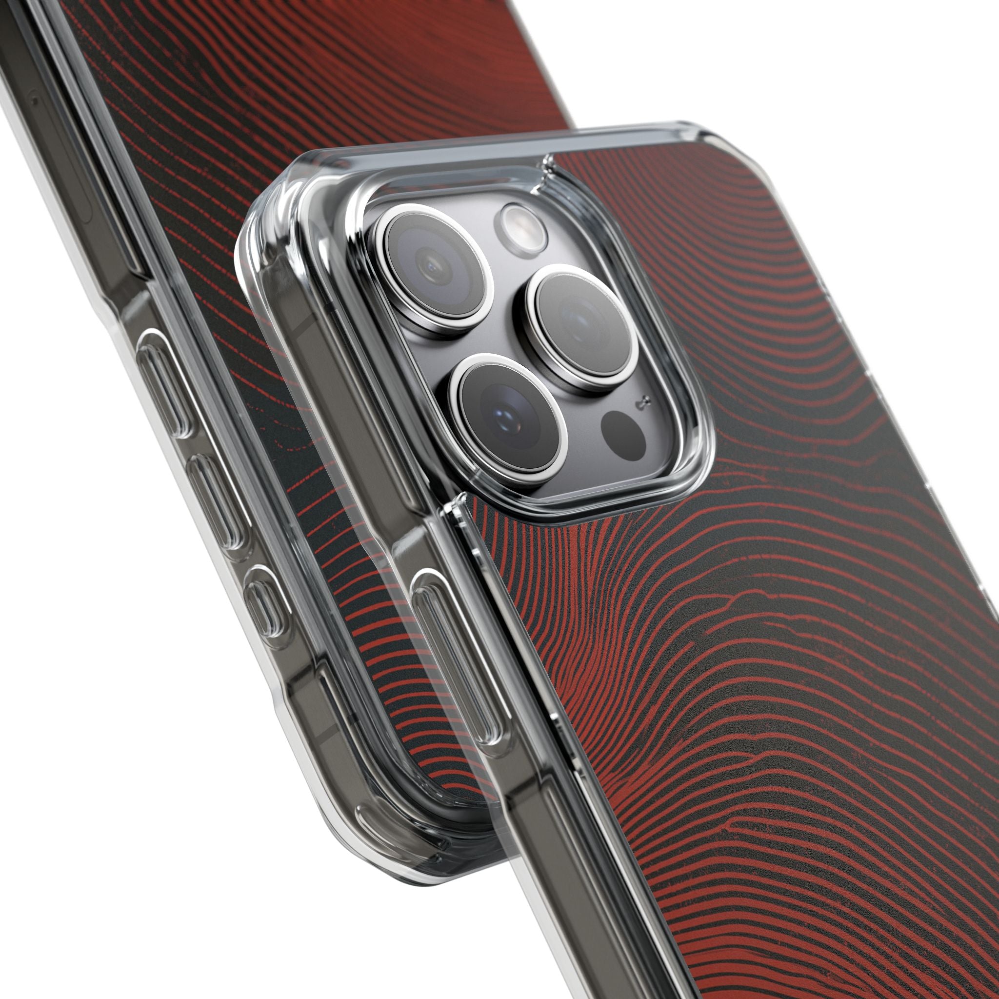 Red Impact MagSafe Phone Case for iPhone - Terracotta Nerve Map