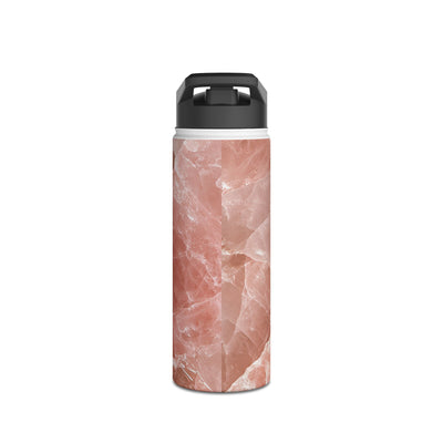 Rose Quartz Facet · Insulated Water Bottle · Pink