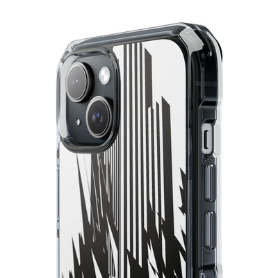 White Impact MagSafe Phone Case for iPhone - Shattered Vector Spire