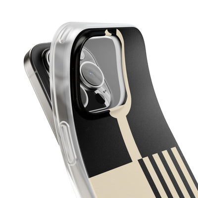 Black Lite Phone Case for iPhone - Ivory Signal Grid