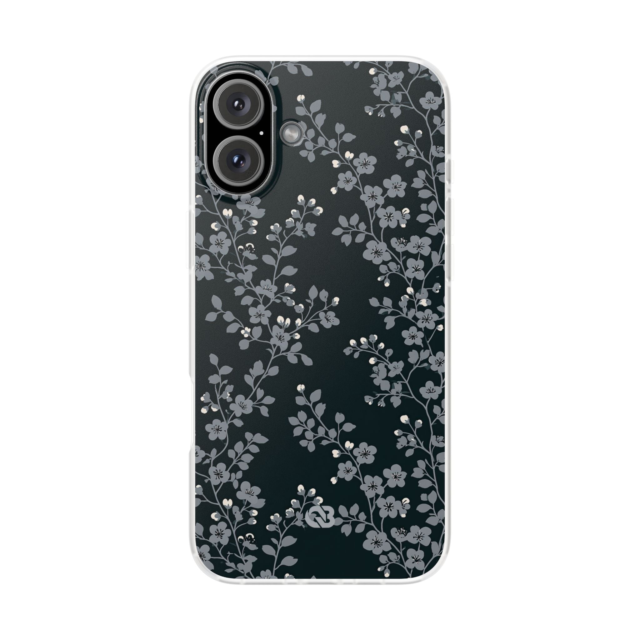 Black Lite Phone Case for iPhone - Midnight Slate Blossom
