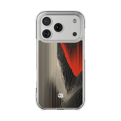 Red Impact MagSafe Phone Case for iPhone - Crimson Pulse Topo