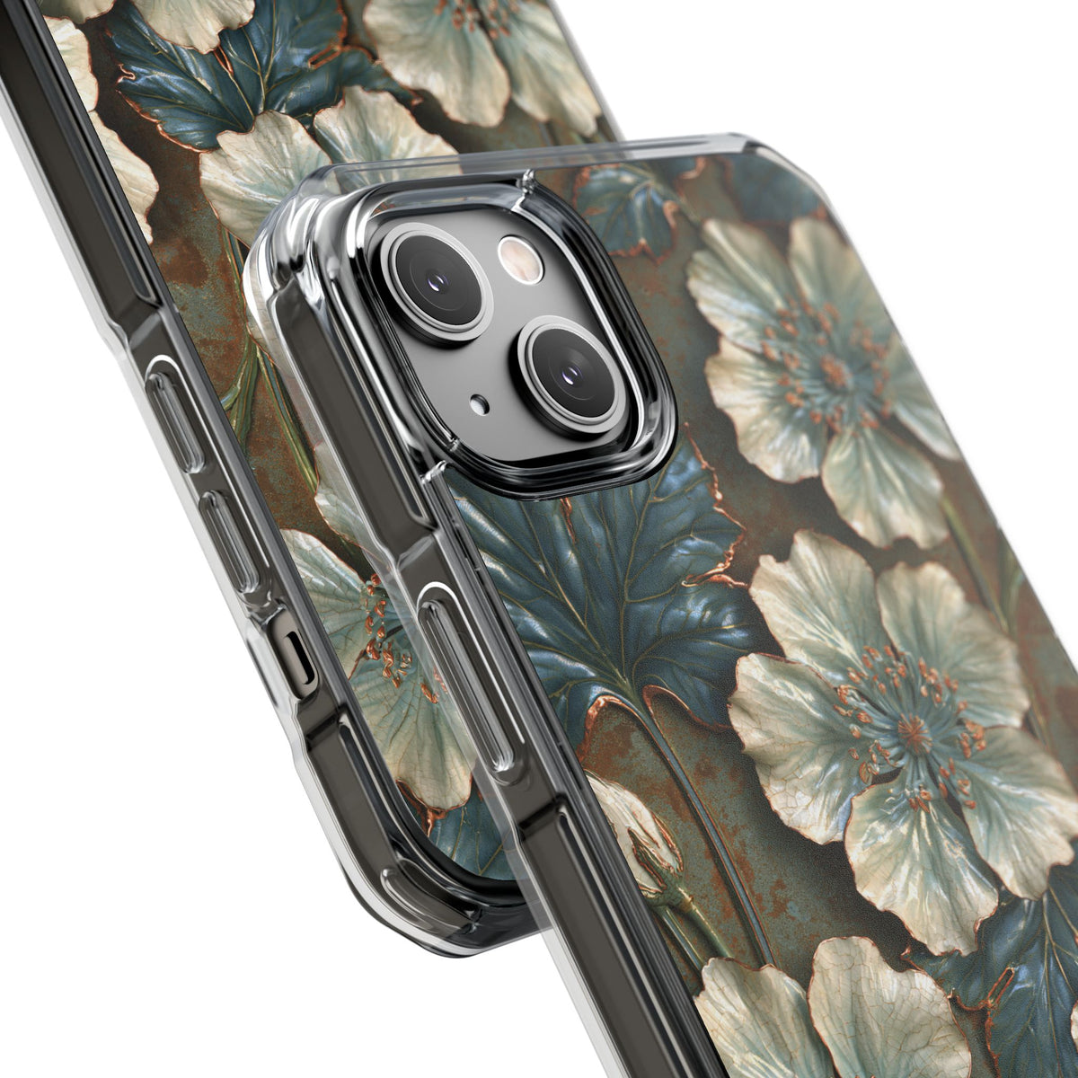 Gilded Blossom Reverie · Clear Impact Magnetic Phone Case for iPhone · Teal