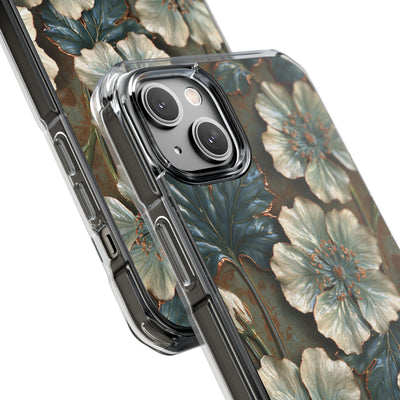 Gilded Blossom Reverie · Clear Impact Magnetic Phone Case for iPhone · Teal