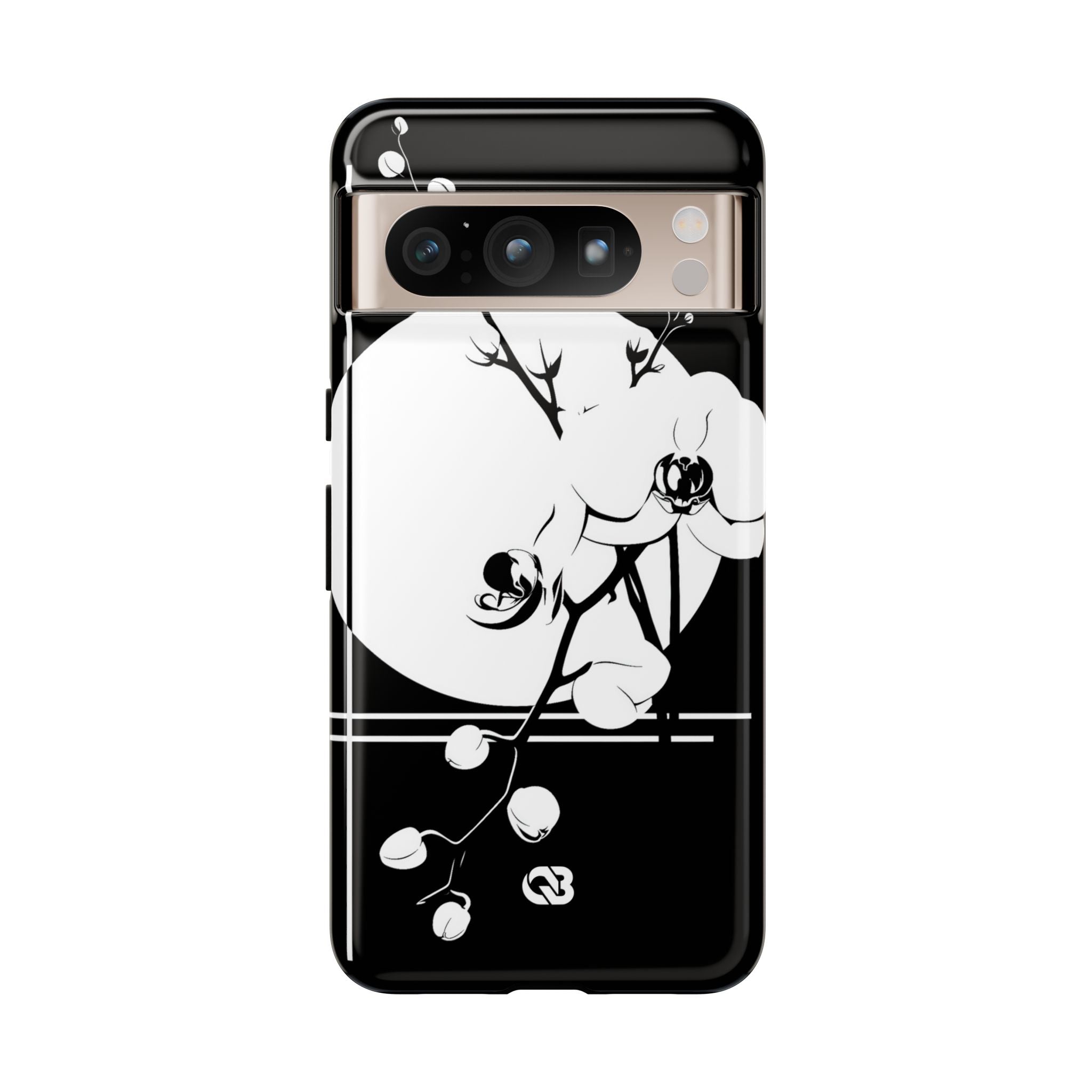 Black Tough Phone Case for Google Pixel - Lunar Orchid Grid