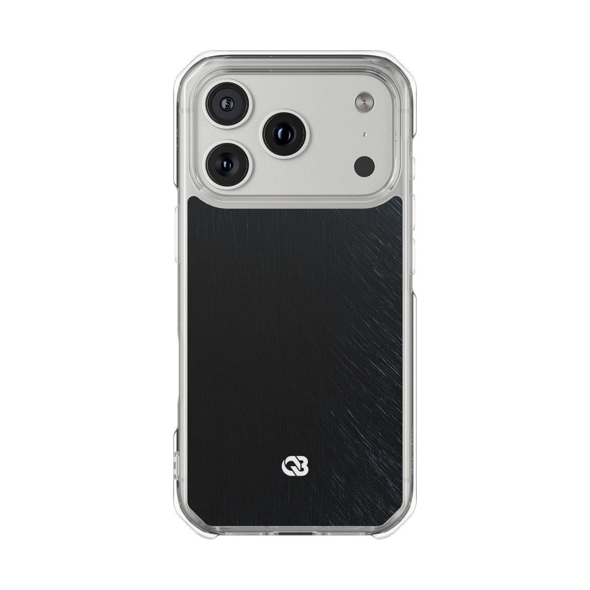 Brushed Obsidian Steel · Clear Impact Magnetic Phone Case for iPhone ·  Black