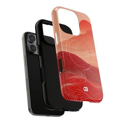 Red Tough 2.0 Magsafe Phone Case for iPhone - Crimson Ridge Lines