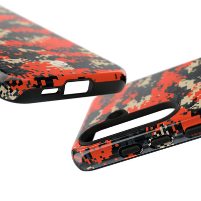 Signal Pixel Camo · Tough Phone Case for Samsung · Orange