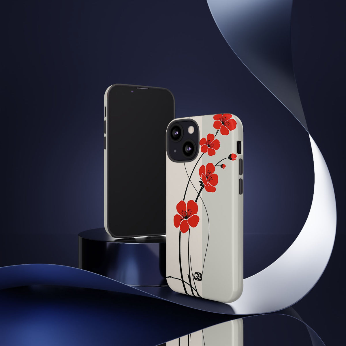 Scarlet Bloom Minimal · Tough Phone Case for iPhone · Red