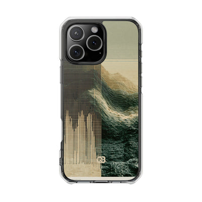 Beige Impact MagSafe Phone Case for iPhone - Veridian Data Ridge