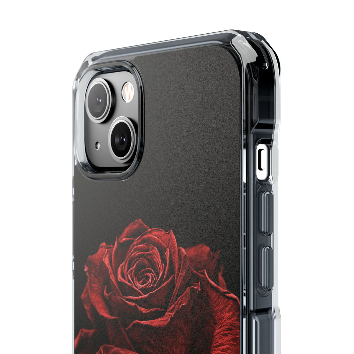 Crimson Noir Rose · Clear Impact Magnetic Phone Case for iPhone ·  Black