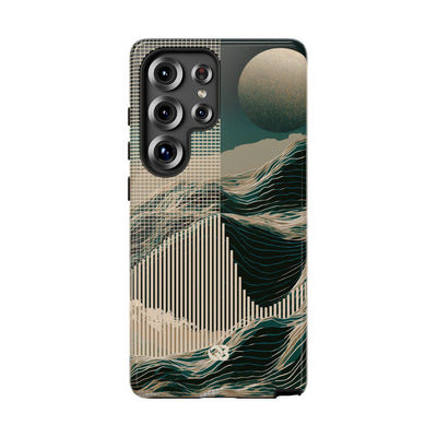Green Tough Phone Case for Samsung - Lunar Moss Topography
