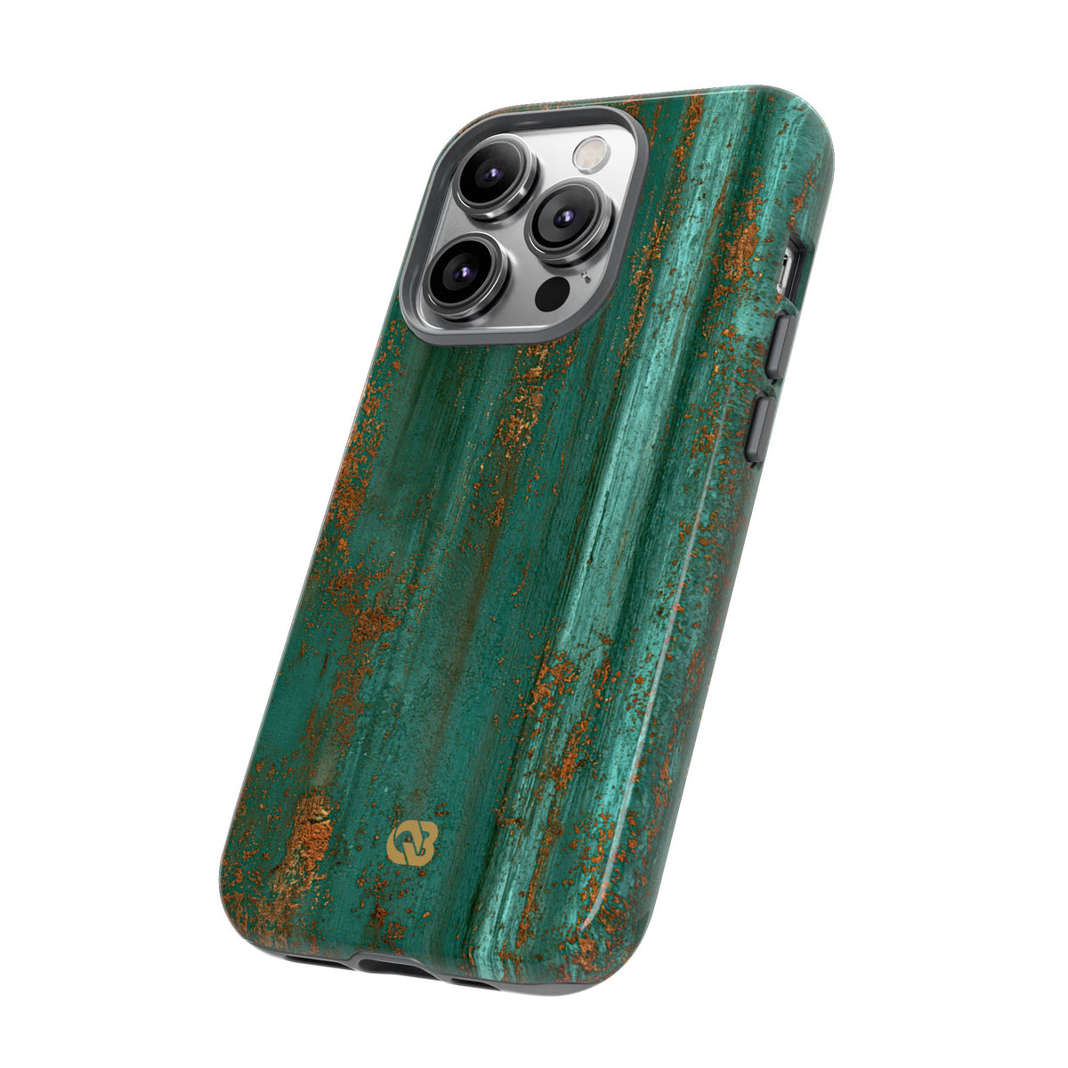 Teal Tough Phone Case for iPhone - Verdigris Copper Siding