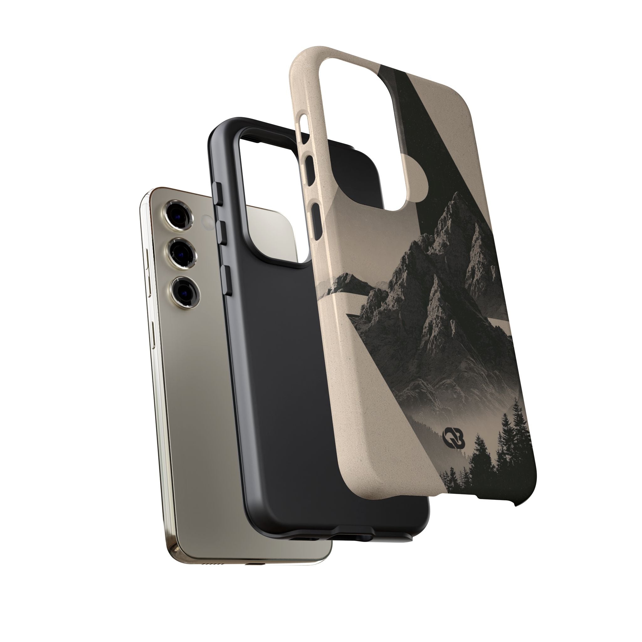 Beige Tough Phone Case for Samsung - Obsidian Summit Parchment