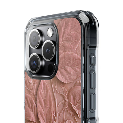 Blush Rose Relief · Clear Impact Magnetic Phone Case for iPhone · Pink