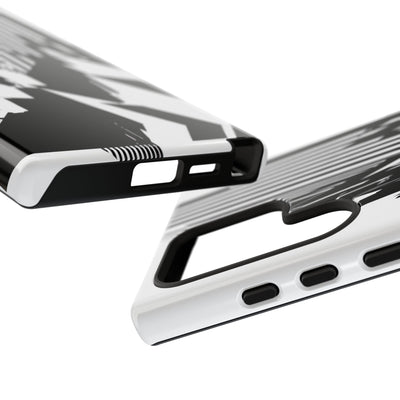 White Tough Phone Case for Samsung - Shattered Vector Spire