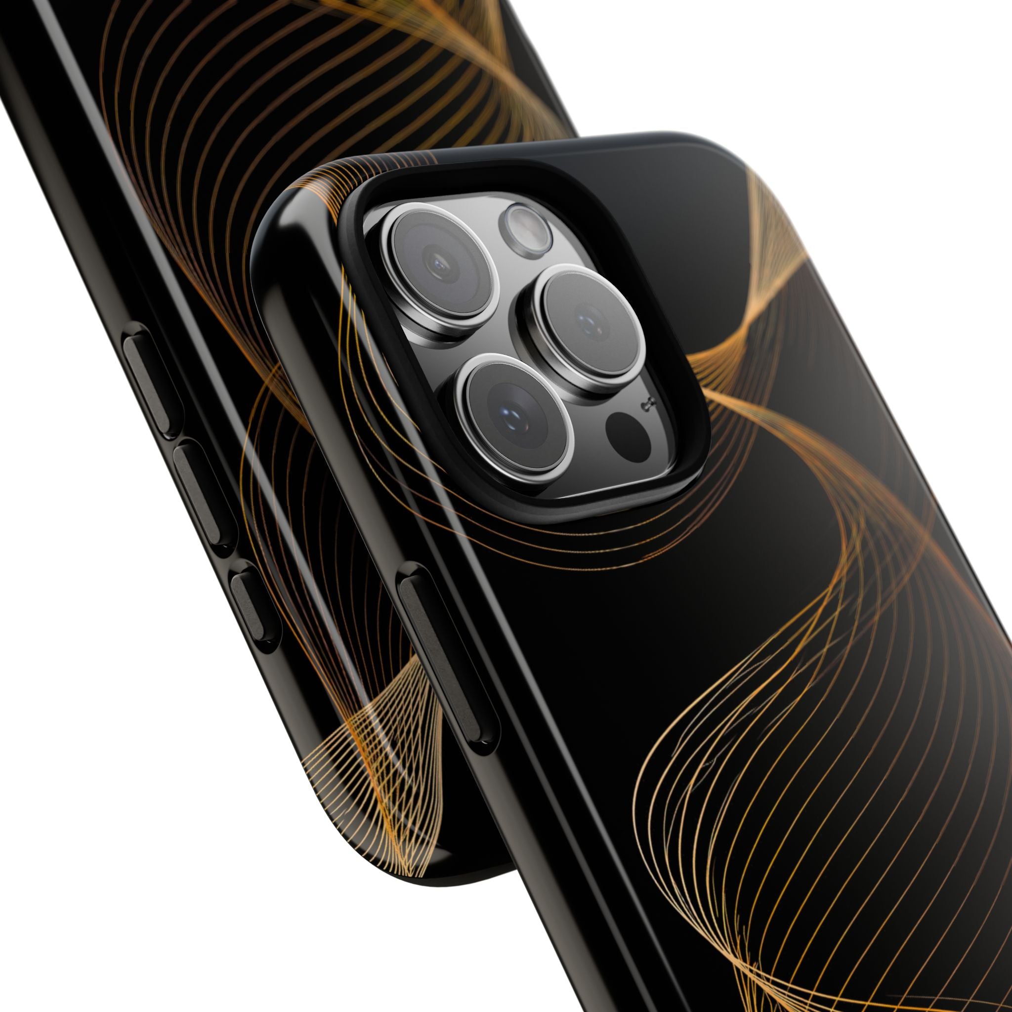 Gold Tough Phone Case for iPhone - Burnished Bronze Helix