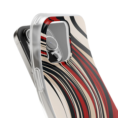 Crimson Flow Waves · Soft Phone Case for iPhone