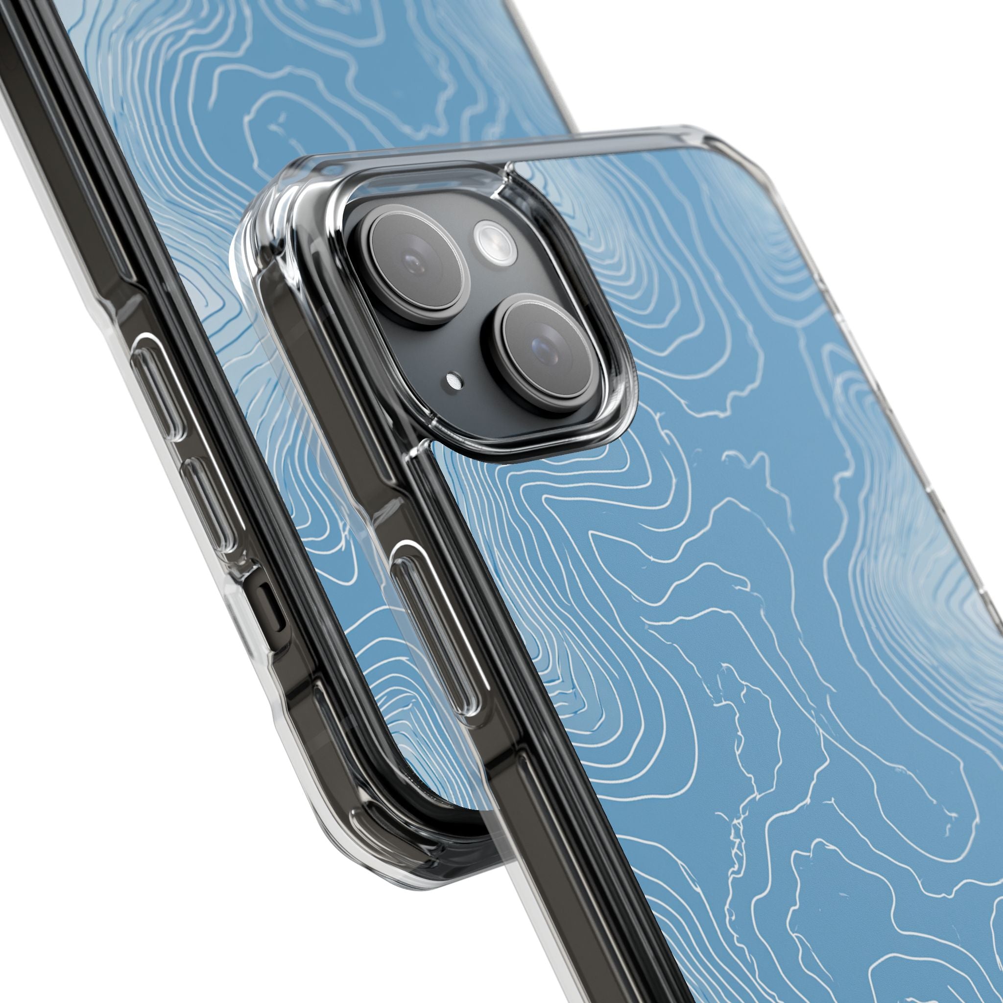 Blue Impact MagSafe Phone Case for iPhone - Glacial Ridge Topo