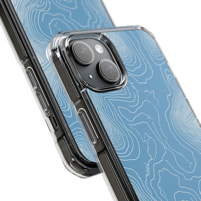 Blue Impact MagSafe Phone Case for iPhone - Glacial Ridge Topo