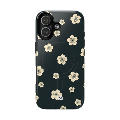 Teal Tough 2.0 Magsafe Phone Case for iPhone - Obsidian Cream Petals