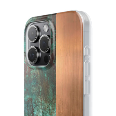 Teal Lite Phone Case for iPhone - Verdigris Copper Slab