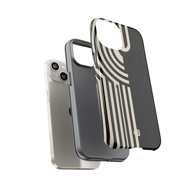 Beige Tough Phone Case for iPhone - Monolith Ivory Signal