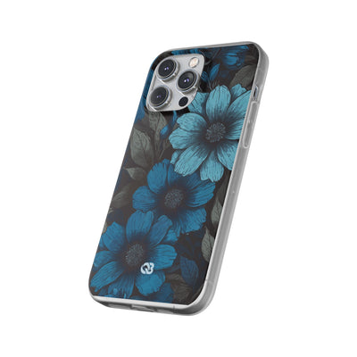Obsidian Blue Petals · Soft Phone Case for iPhone