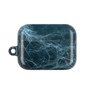 Cyan Lattice Grid · Hard Case for AirPods & AirPods Pro · Teal